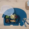 Sebra Plato de Silicona con Compartimentos y Tapa Fanto Nordic Blue^ Baby Led Weaning