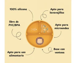 Sassi Plato de Silicona con Compartimentos León