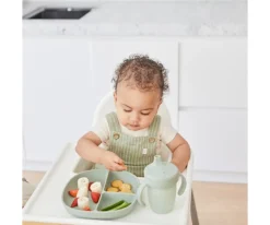 b.box Plato de Silicona con Tapa Sage^ Baby Led Weaning