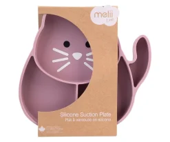 Melii Plato de Silicona con Ventosa Gato