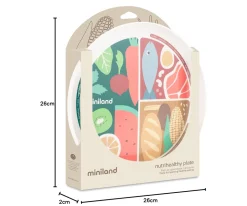 Miniland Plato para Aprender a Comer Saluldable Nutrihealthy^ Vajilla Infantil