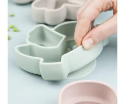 Done by Deer Plato Silicona Stick&Stay Snack Birdee Green^ Baby Led Weaning