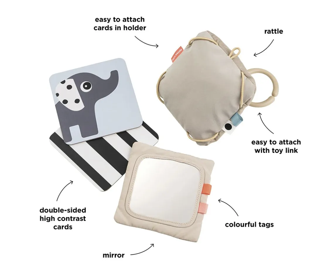 Niños Done by Deer Porta Tarjetas con Espejo Deer Friends Sand