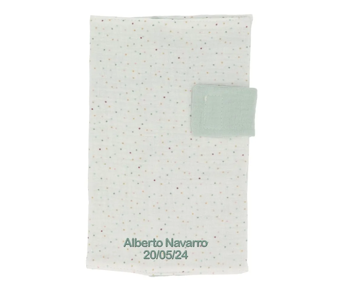 Cristina de Jos'h Portadocumentos Rainbow Dots Verde Personalizable^Niños Portadocumentos Bebé