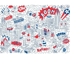 Niños Omy Póster XL Súper Héroes para Colorear