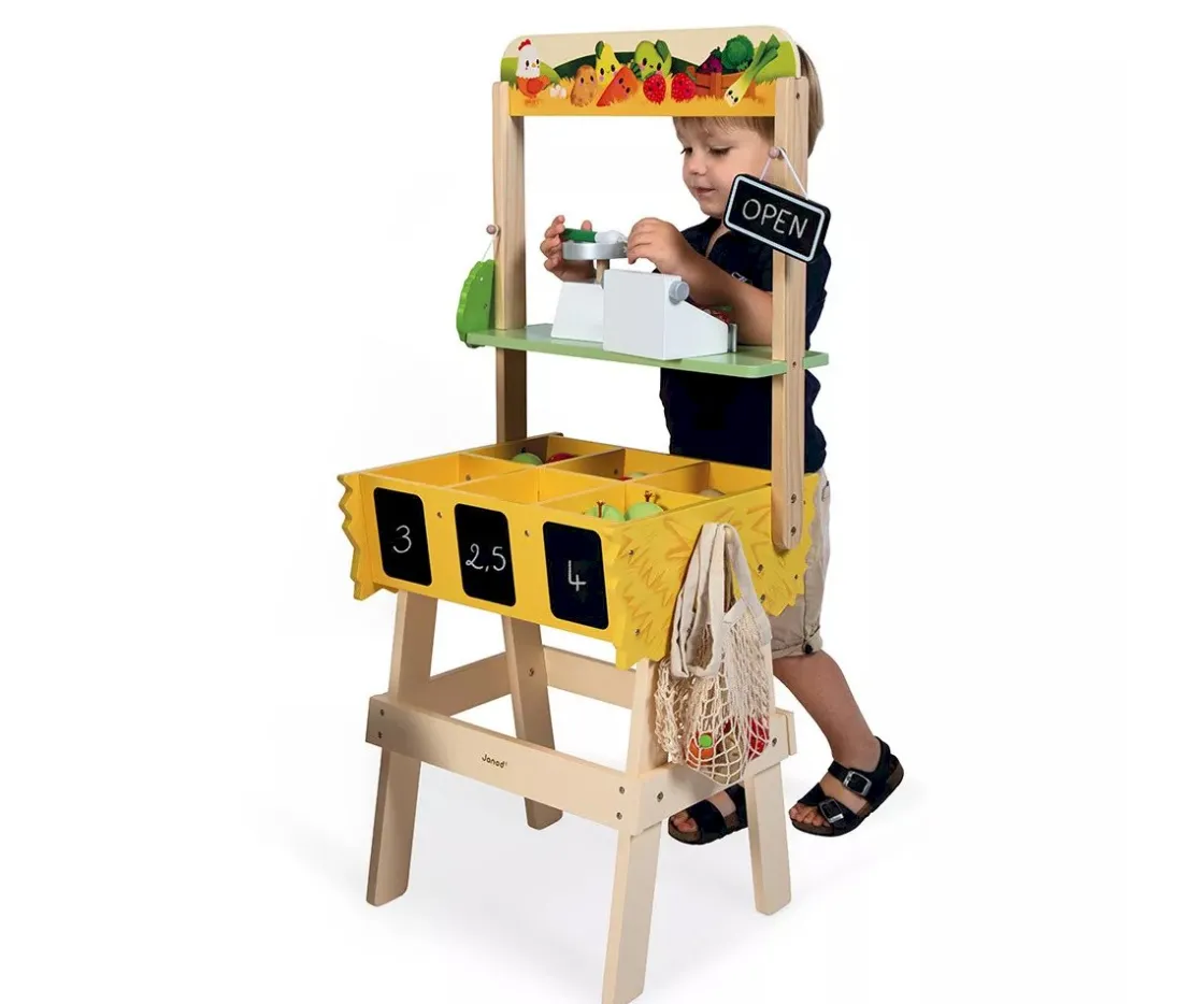 Niños Janod Puesto de Mercado Agrícola