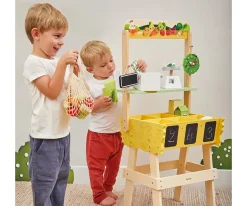 Niños Janod Puesto de Mercado Agrícola