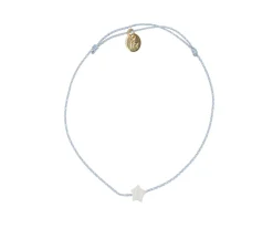 Le Petit Lien de Paris Pulsera Azul Estrella Nácar Blanco