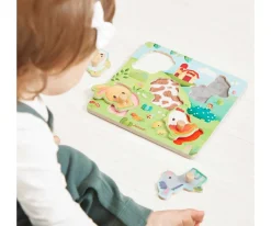 Niños Janod Puzle Encajable Táctil 5 Piezas Farmhouse