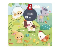 Niños Janod Puzle Encajable Táctil 5 Piezas Farmhouse