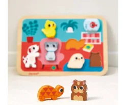 Niños Janod Puzzle Chunky Mascotas 7 Piezas