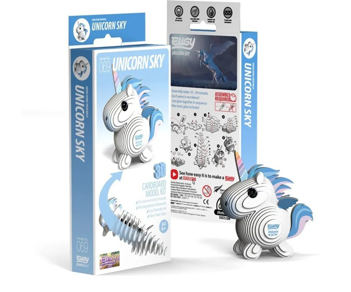 Dodoland Puzzle 3D Eugy Unicornio Celeste^Niños Juguetes Niños 6 Años