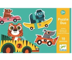 Niños Djeco Puzzle Dúo Coches de Carrera