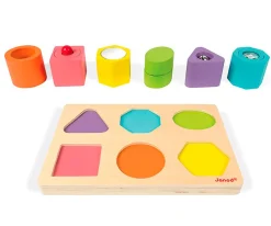 Niños Janod Puzzle Encajable Con Figuras Sensoriales