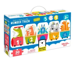 Niños Banana Panda Puzzle Make a Match Number Train