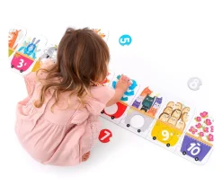 Niños Banana Panda Puzzle Make a Match Number Train