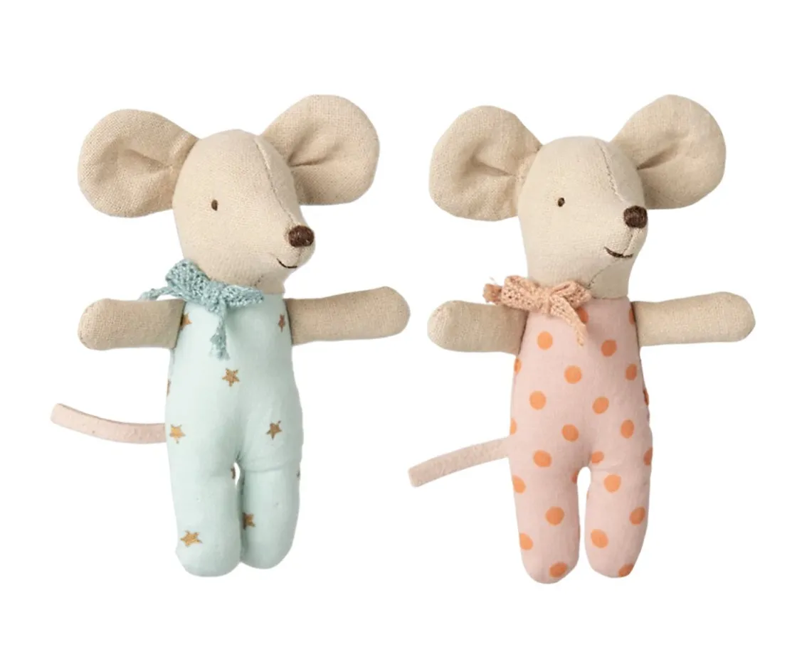 Niños Maileg Ratoncitos Gemelos Reales Hermano y Hermana Pequeños en Caja