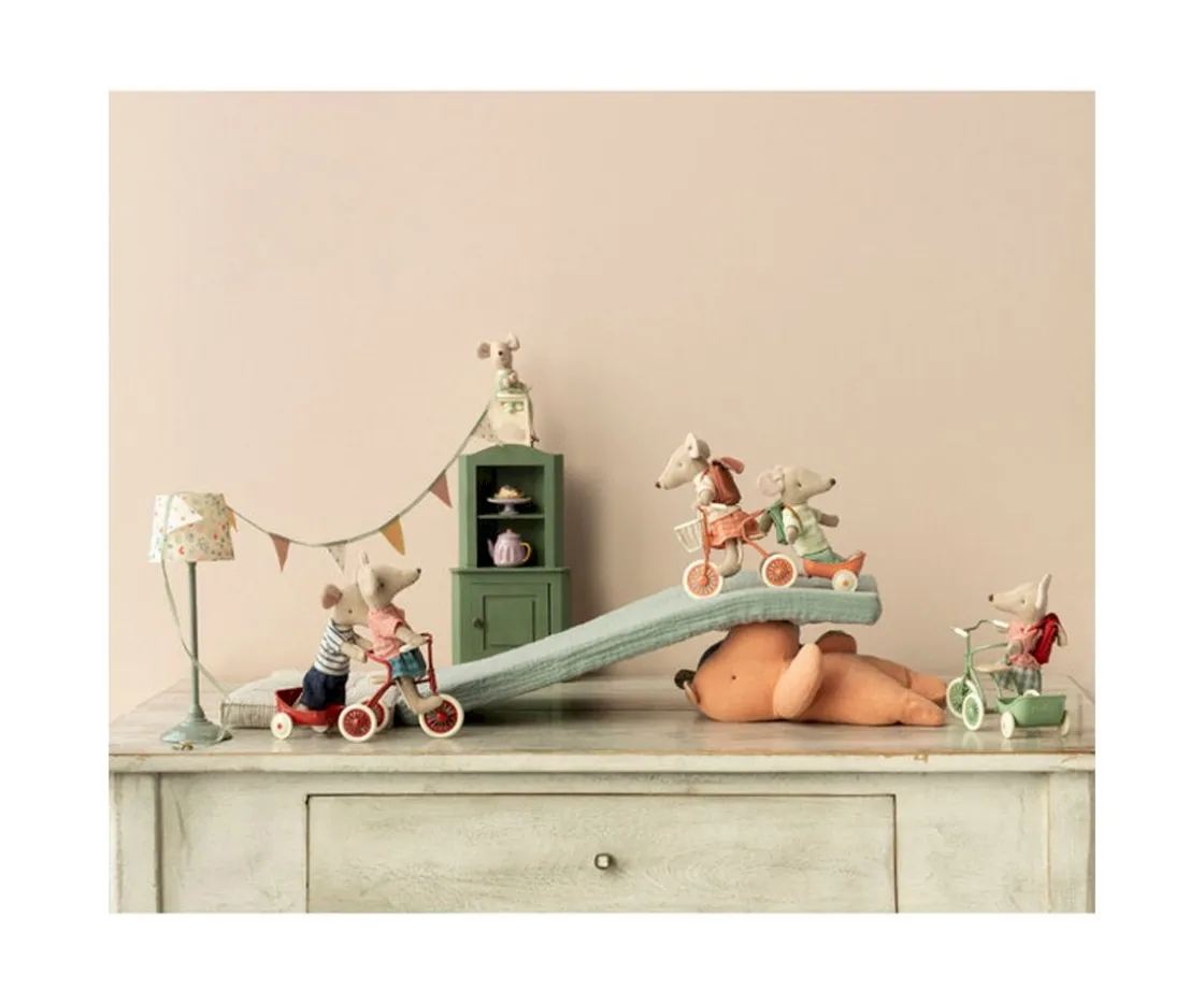 Niños Maileg Remolque para Triciclo Ratón Verde