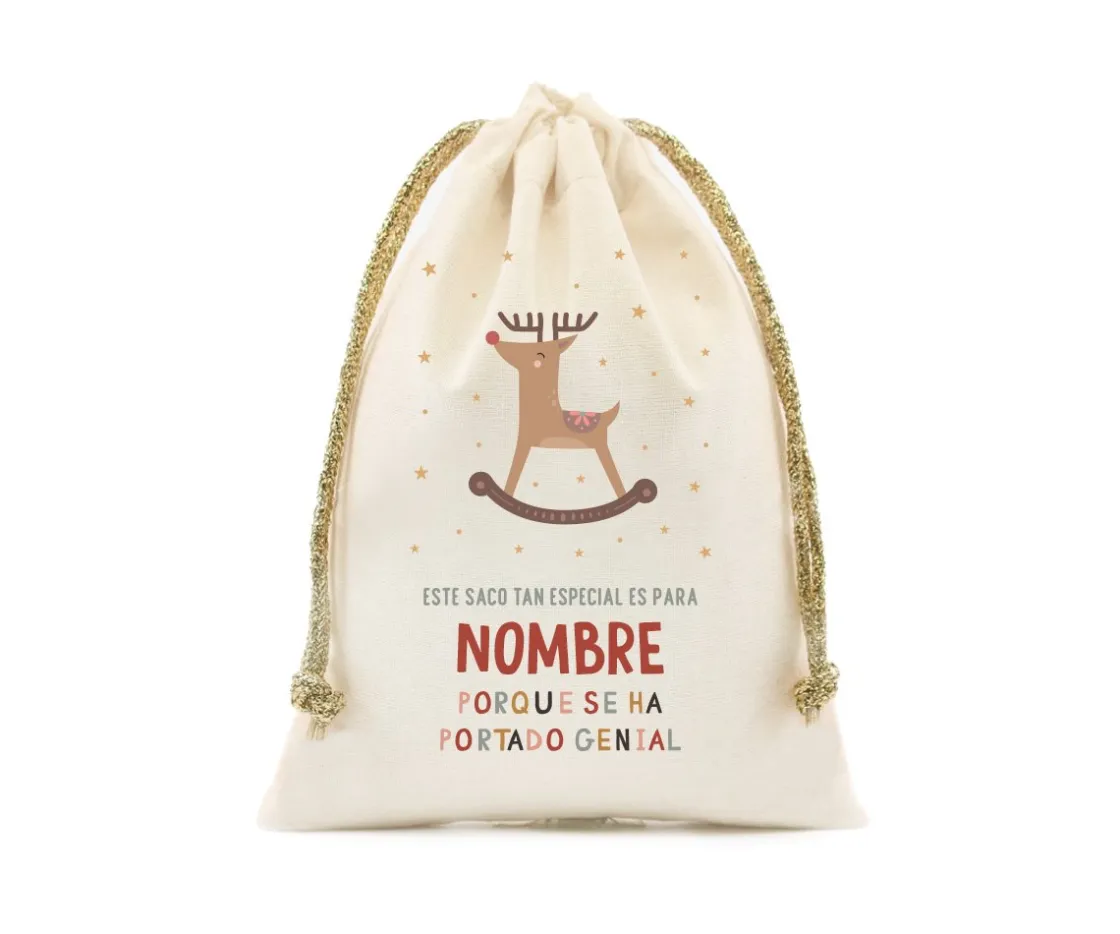 Tutete Saco Pequeño Personalizado Rudolph^ Sacos Navidad Personalizados