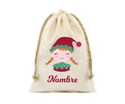 Tutete Saco Pequeño Personalizado para Regalos Elfa^ Sacos Navidad Personalizados