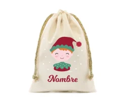 Tutete Saco Pequeño Personalizado para Regalos Elfo^ Sacos Navidad Personalizados