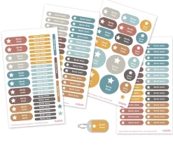 Tutete Sello Personalizado Gran Estrella + Combinado Termo y Pegatinas Retro Nordic Estrella