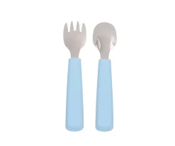 We Might Be Tiny Set 2 Cubiertos Feedie Azul Empolvado^ Cubiertos Infantiles