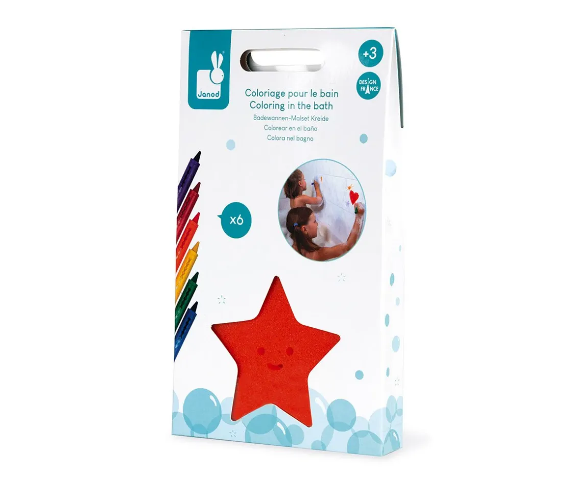 Niños Janod Set de 6 Ceras de Baño y Esponja