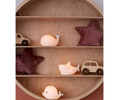 Niños Rabbit & Friends Set de 3 Mini Lámparas Océano Delfín, Ballena y Tiburón