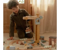 Niños Little Dutch Set de Construcción con Grúa de Madera FSC