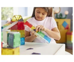 Niños Magna-Tiles Set de Construcción Rail Racers Deluxe 90 piezas