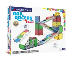 Niños Magna-Tiles Set de Construcción Rail Racers Deluxe 90 piezas