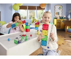 Niños Magna-Tiles Set de Construcción Rail Racers Deluxe 90 piezas