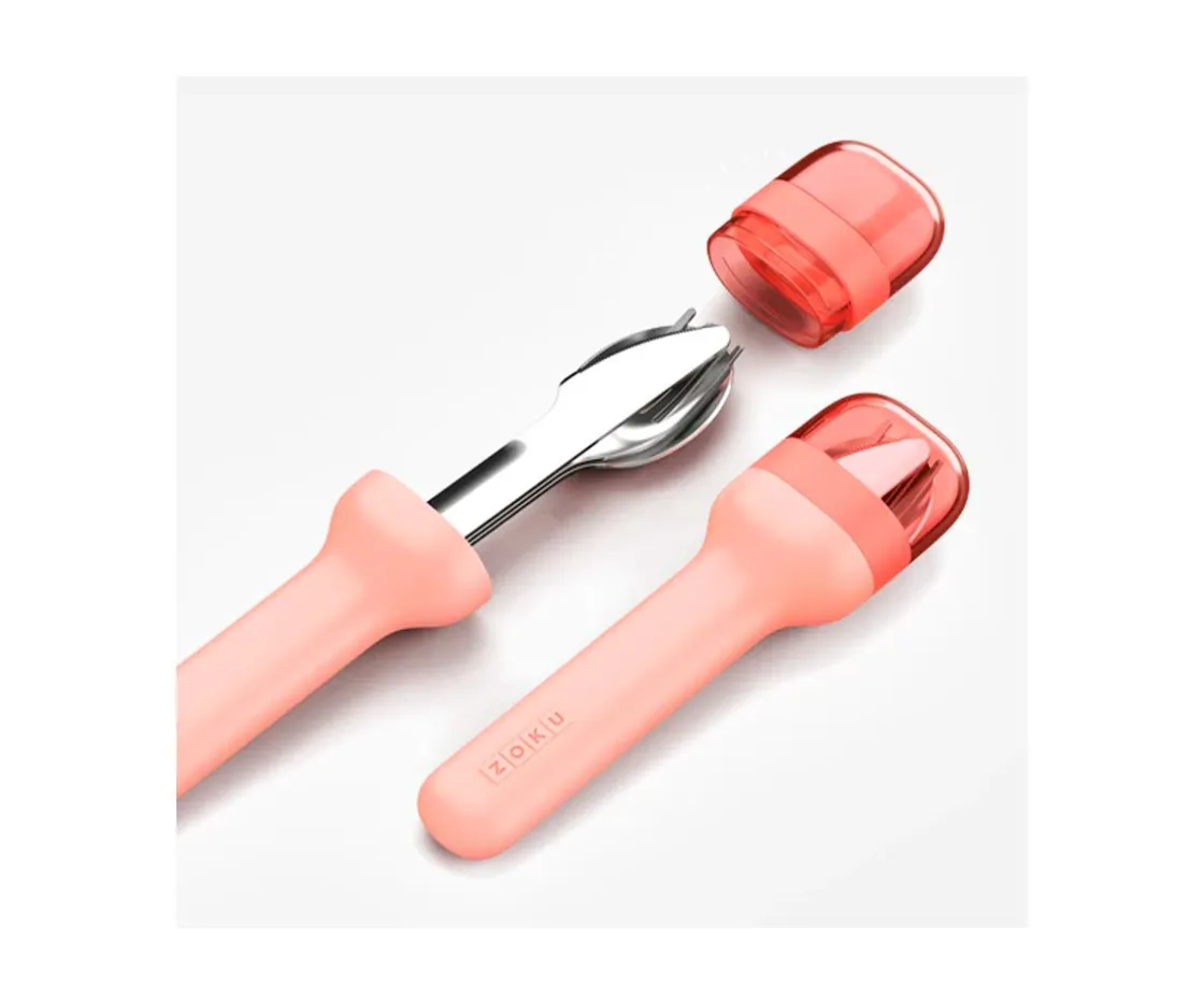 Zoku Set de Cubiertos de Viaje Rosa