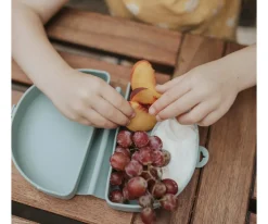 Miniware Set de Plato y Cuchara de Silicona Plegable Sage^ Vajilla Infantil
