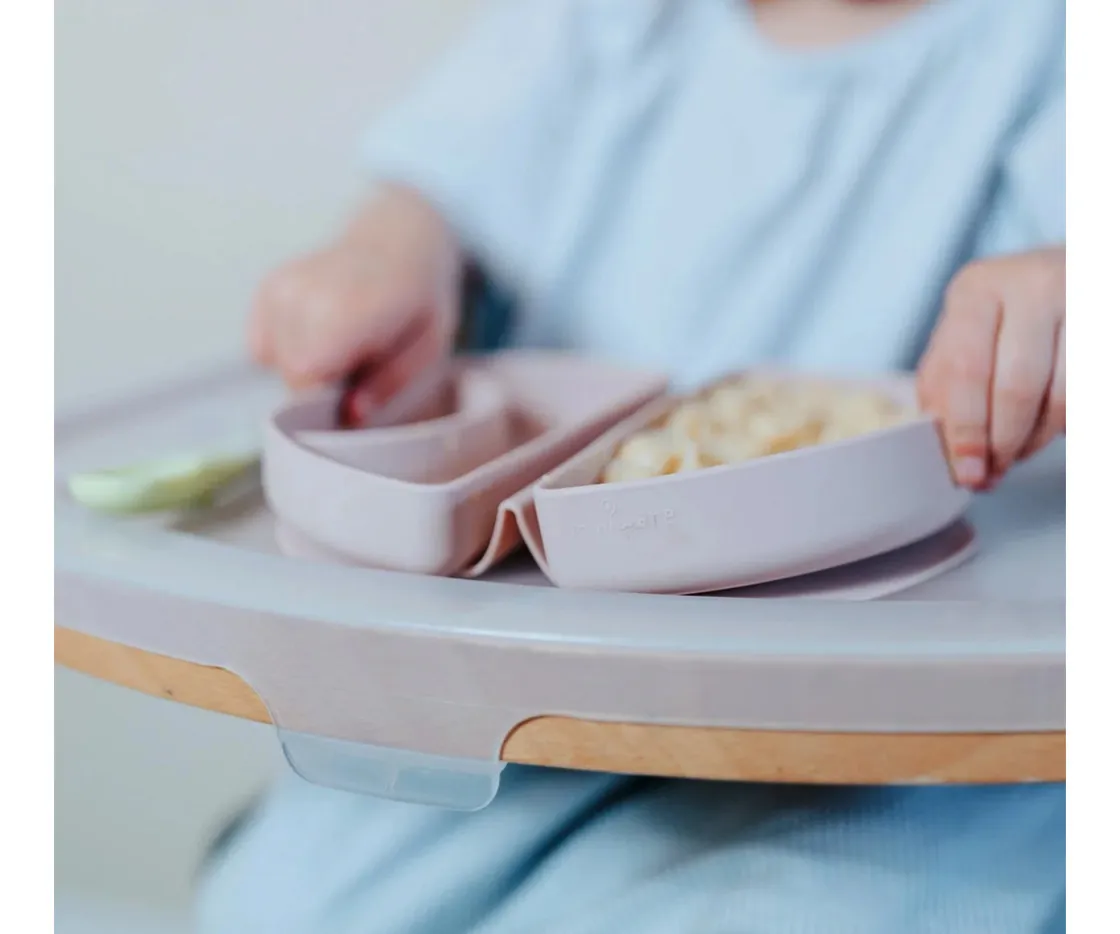 Miniware Set de Plato y Cuchara de Silicona Plegable Sage^ Vajilla Infantil