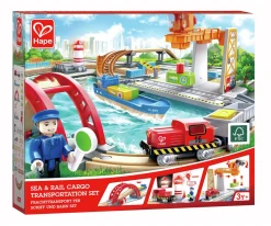 Niños Hape Set de Transporte de Mercancías por Mar y Vías