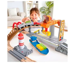Niños Hape Set de Transporte de Mercancías por Mar y Vías