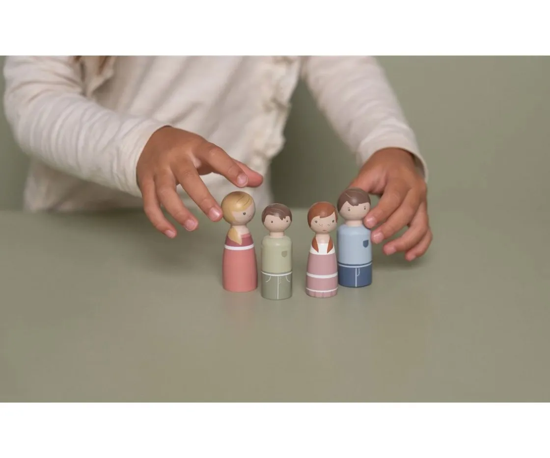 Niños Little Dutch Set Familia Rosa Casa Muñecas