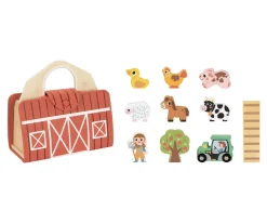 Niños Así Toys Set Maletín Granja de Madera