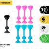 Niños TOSSIT Set Starter de 7 Dardos de Silicona con Ventosa Azul + Rosa