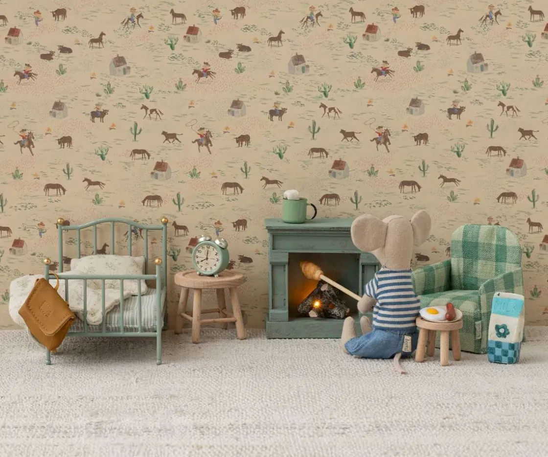 Maileg Sillón Plegable Ratón Green Check^Niños Casa De Muñecas De Madera