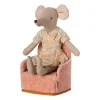 Maileg Sillón Plegable Ratón Pink^Niños Casa De Muñecas De Madera