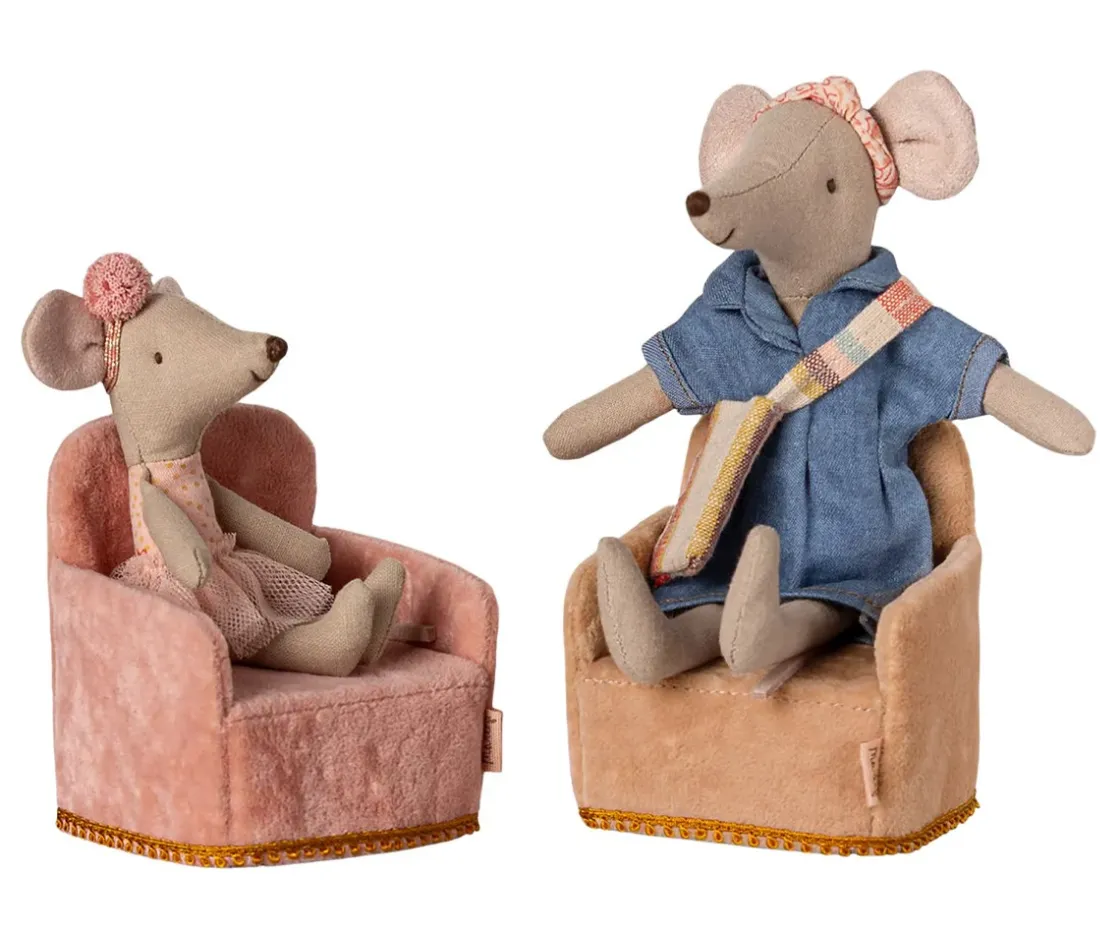 Maileg Sillón Plegable Ratón Pink^Niños Casa De Muñecas De Madera