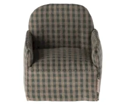 Maileg Sillón Ratón Green Checker^Niños Casa De Muñecas De Madera