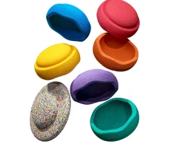 Niños Stapelstein Set Super Confetti Rainbow Classic 6+1 Board Nuevo