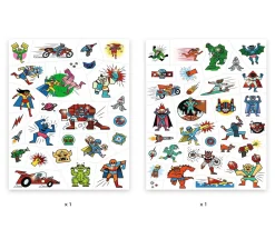 Djeco Tatuajes Héroes Contra Villanos^Niños Pintura De Uñas, Brillos Y Tattoos