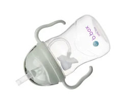 b.box Taza con Pajita Flexible Sage^ Vasos Antiderrame