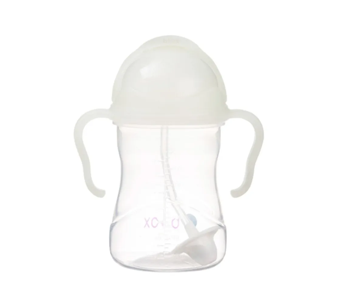 b.box Taza Con Pajita Flexible Brilla en la Oscuridad^ Vasos Antiderrame