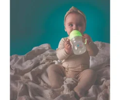 b.box Taza Con Pajita Flexible Brilla en la Oscuridad^ Vasos Antiderrame